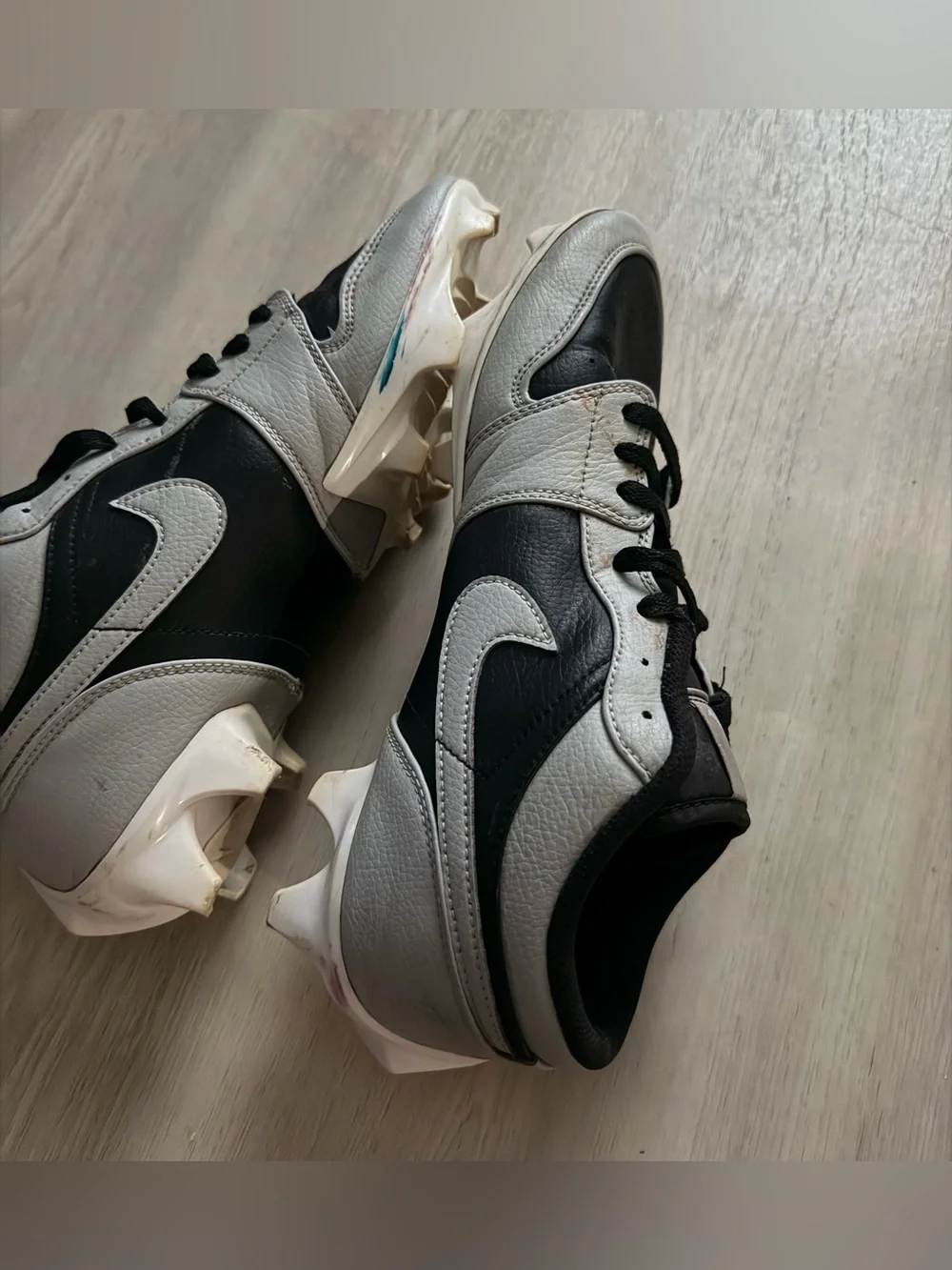 Nike Air Jordan Retro 1 Low TD Football Cleats Shadow 2.0 Gray Sz 10 *See Pics